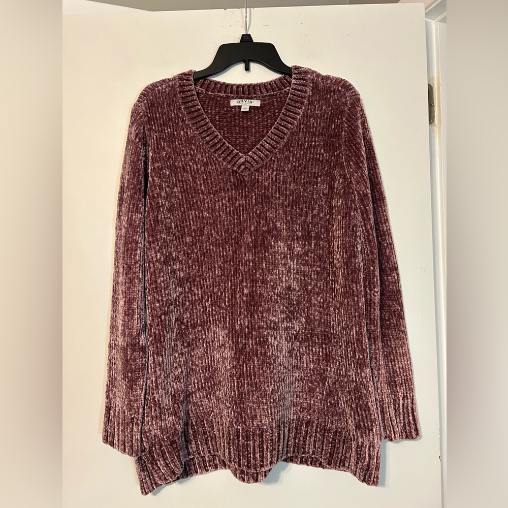Women’s Orvis plush knit pullover sweater—large